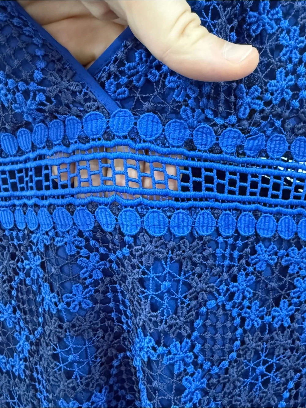 Sandro Paris Bella Blue Egyptian Lace Dress Size 0